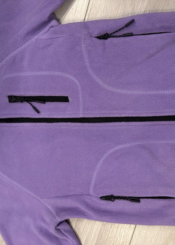 Fermuarlı Mor Kadın Polar Ceket - Görsel 5