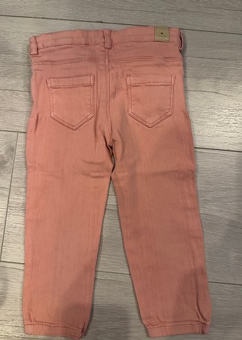 Kız Çocuk Pembe Düğmeli Denim Pantolon - Görsel 3