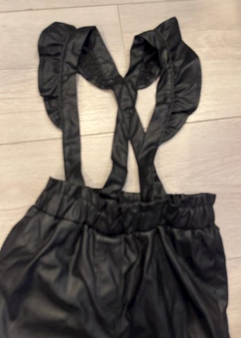 Siyah Deri kız çocuk salopet - Görsel 2