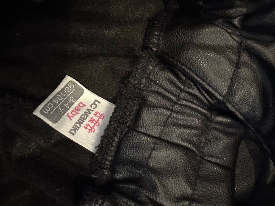 Siyah Deri kız çocuk salopet - Görsel 4