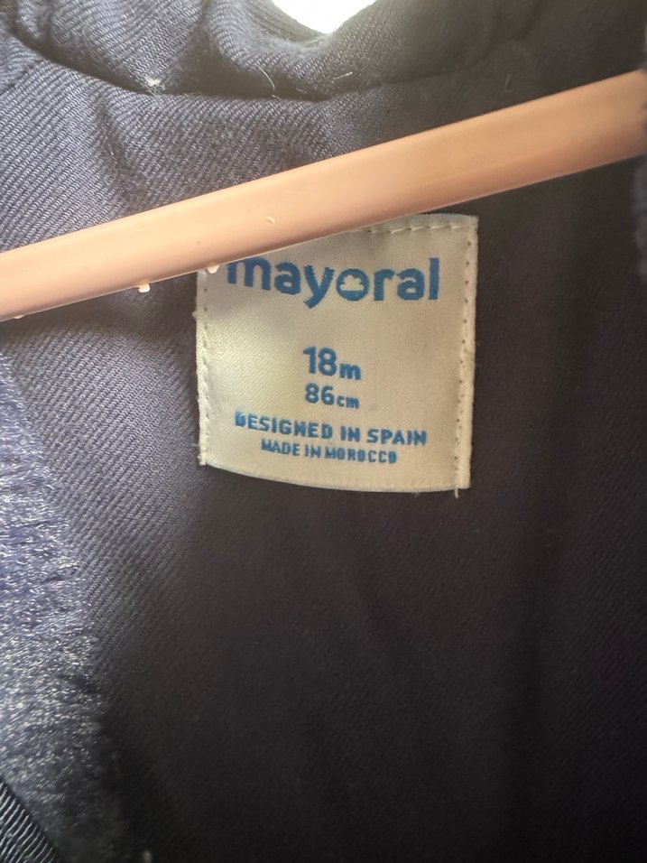 Puantiye Desenli Koyu Mavi Peluş Kız Mont - Görsel 2