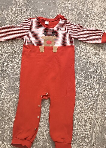 2 Yaş Beden kırmızı Renk Bebek tulum