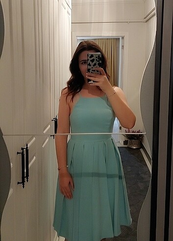 Diğer Bebek Mavisi Midi Elbise
