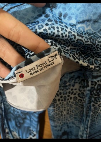 Mavi Bağlamalı Midi Atlet ve Tayt Takımı - Görsel 4