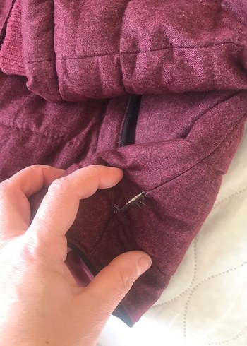 Bordo Kürklü Kadın Kışlık Mont - Görsel 2