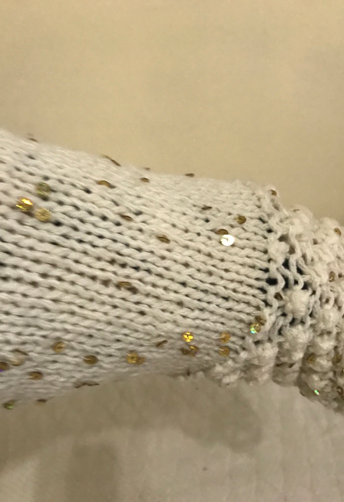 Düğmeli Beyaz Örgü Kadın Hırka - Görsel 2