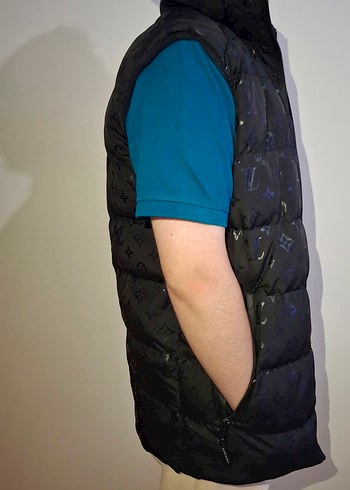 Erkek Siyah Fermuarlı Kolsuz Mont - Görsel 4