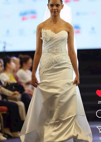 Straplez Beyaz Denizkızı Gelinlik - Görsel 12