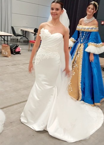 Straplez Beyaz Denizkızı Gelinlik - Görsel 9