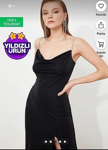 Taş askılı elbise 