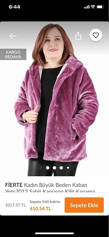 Diğer Furever peluş büyük beden mont