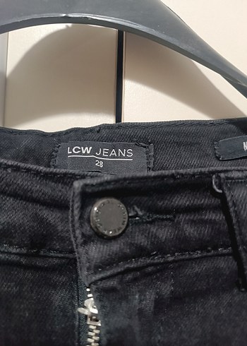 LCW JEANS Siyah Baskılı Kadın yırtmaçlı Jean