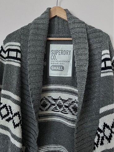 Superdry Superdry uzun yün etnik desenli hırka