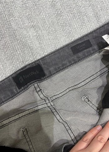 Network marka Slim Fit Gri Renk Kot Pantolon - Görsel 6