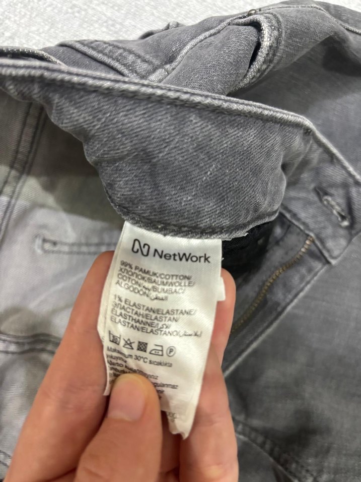 Network marka Slim Fit Gri Renk Kot Pantolon - Görsel 3