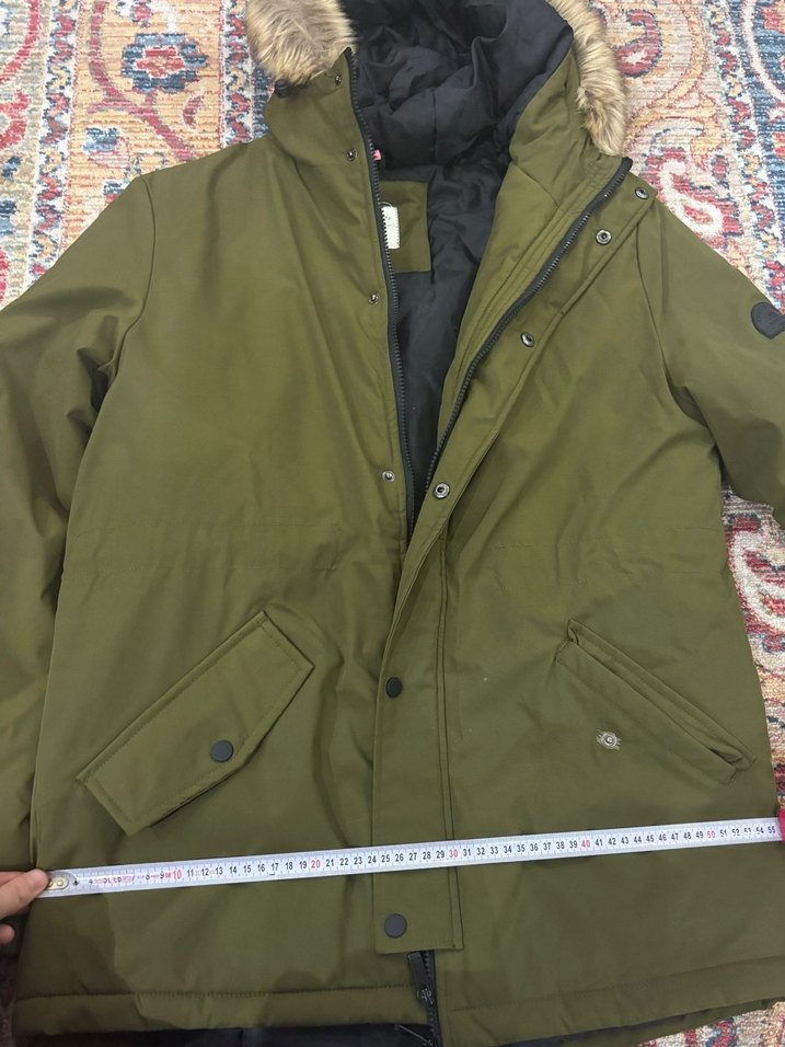 Yurtdışından Alındı Kürk Şapka Detaylı Haki Erkek Günlük Mont - Görsel 3