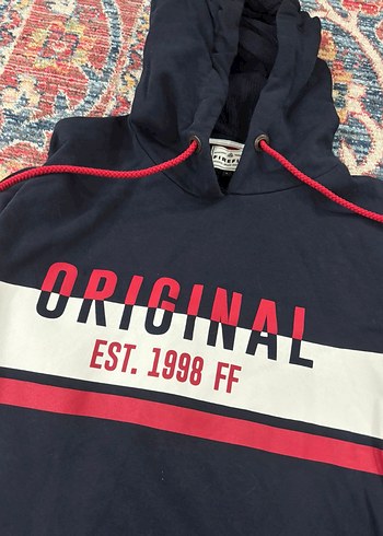 Kırmızı Lacivert Kapüşonlu Erkek Sweatshirt - Görsel 2