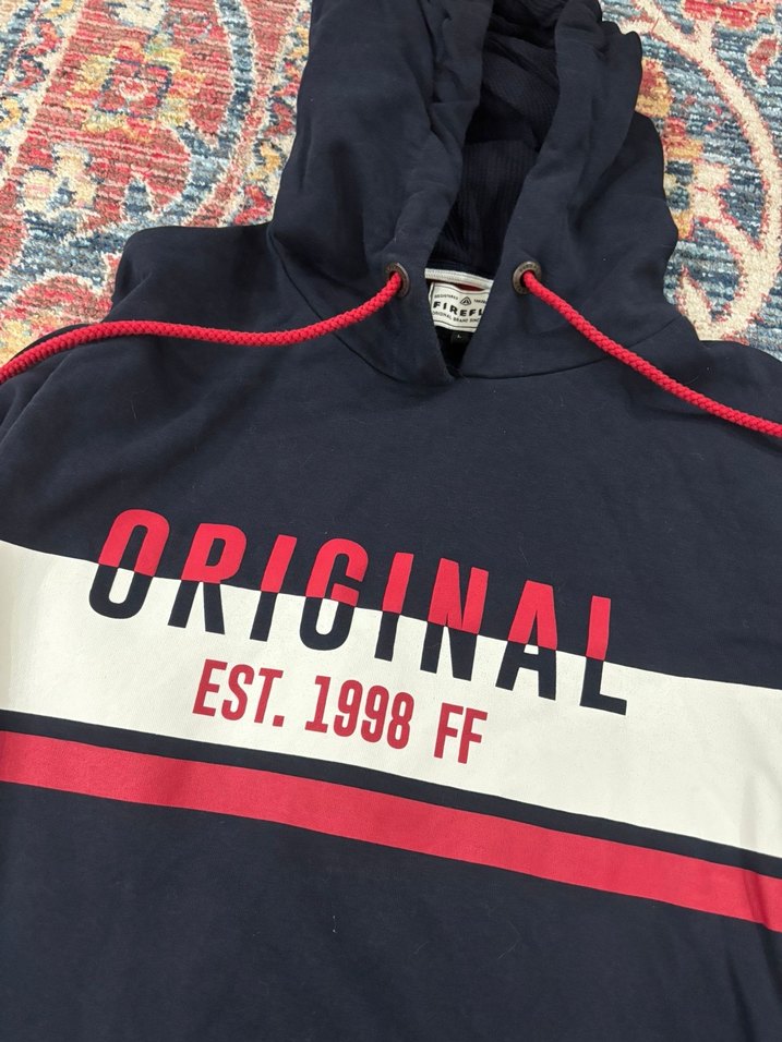 Kırmızı Lacivert Kapüşonlu Erkek Sweatshirt - Görsel 2