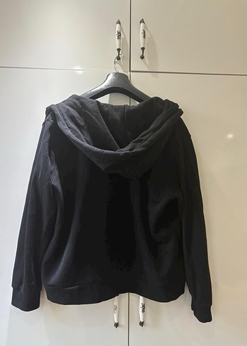 H&M Marka Siyah Fermuarlı Kadın Sweatshirt - Görsel 2