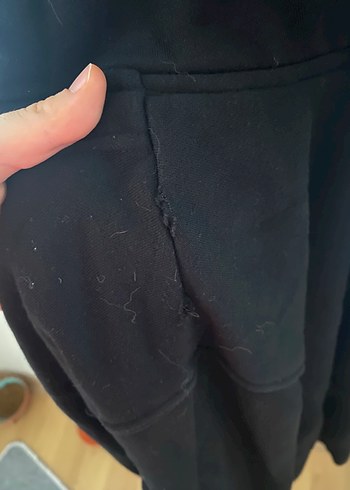 H&M Marka Siyah Fermuarlı Kadın Sweatshirt - Görsel 5