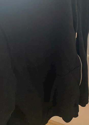 H&M Marka Siyah Fermuarlı Kadın Sweatshirt - Görsel 6