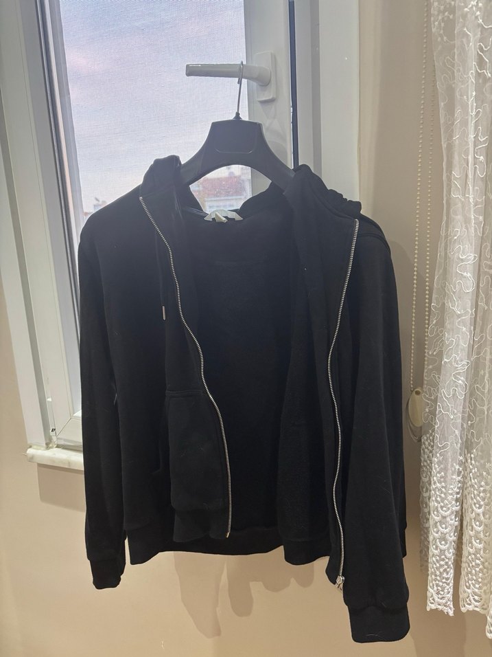 H&M Marka Siyah Fermuarlı Kadın Sweatshirt - Görsel 4