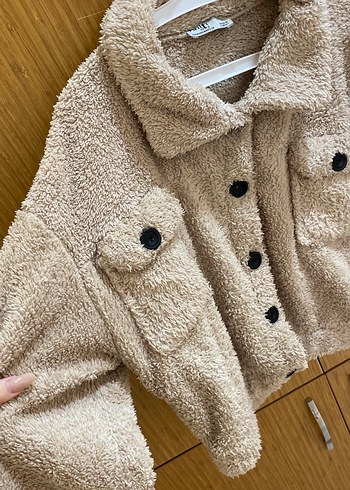 Düğmeli Kahverengi Kadın Midi Mont - Görsel 2