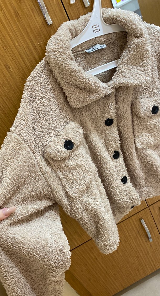 Düğmeli Kahverengi Kadın Midi Mont - Görsel 2