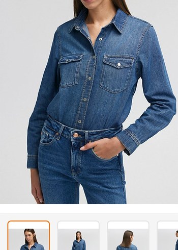 Mavi Jeans Düğmeli Lacivert Denim Kadın Gömlek
