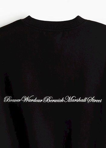 s Beden siyah Renk H&M ERKEK İŞLEMELİ SWEATSHİRT