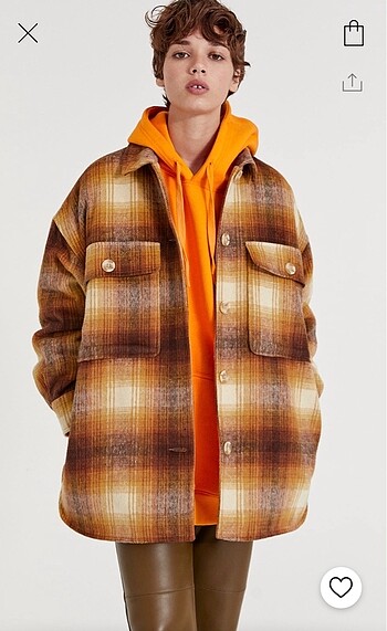 PULL&BEAR CEPLİ KARELİ İNCE CEKET
