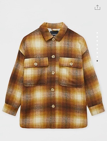 m Beden PULL&BEAR CEPLİ KARELİ İNCE CEKET