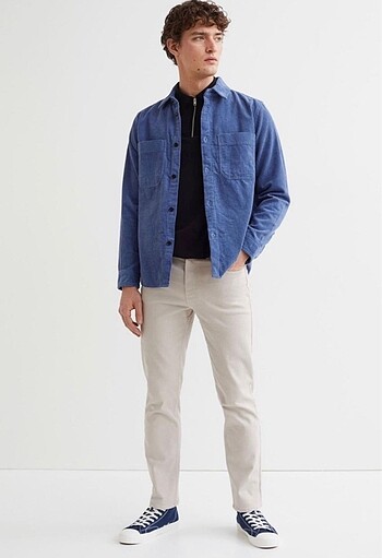 H&M REGULAR FİT PAMUKLU GABARDİN PANTOLON