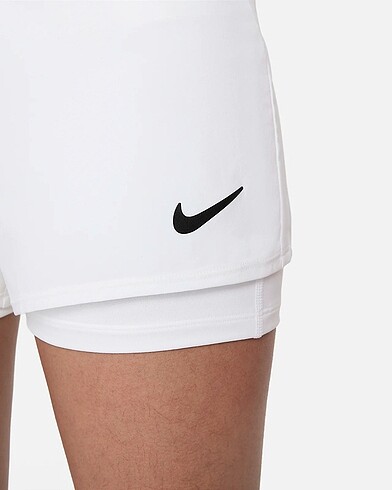 11-12 Yaş Beden beyaz Renk Nike Court Dri-Fit Kız Çocuk Tenis Şortu