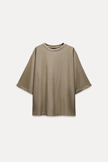 ZARA OVERSİZE KISA KOLLU SWEATSHİRT