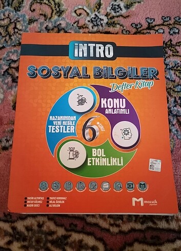6.sınıf İntro Sosyal Bilgiler Defter Kitap