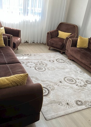 Kahverengi Nakışlı Modern Klasik Koltuk