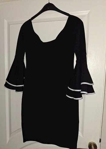 Kadın Siyah Uzun Kollu Kalem Elbise - Görsel 4