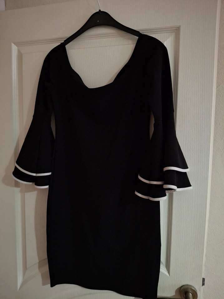 Kadın Siyah Uzun Kollu Kalem Elbise - Görsel 5