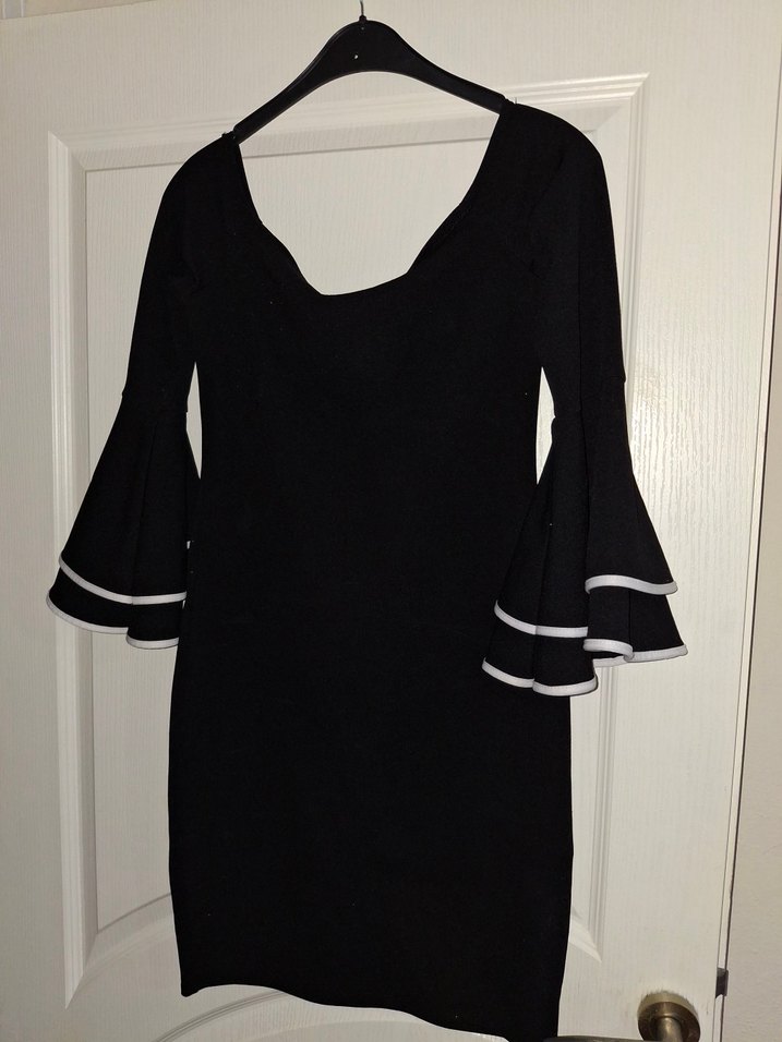 Kadın Siyah Uzun Kollu Kalem Elbise - Görsel 4