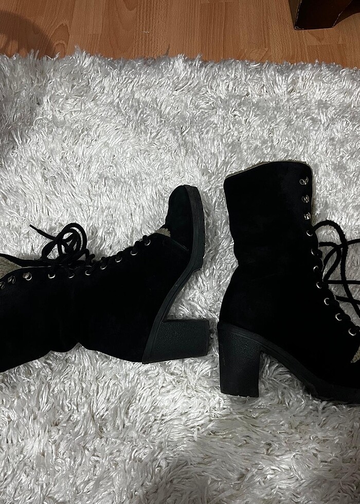 Siyah topuklu çizme bot - Görsel 2