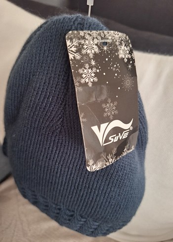 Kadın Mavi Gri Örgü  Bere - Görsel 2