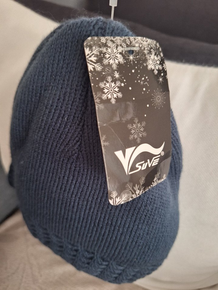 Kadın Mavi Gri Örgü  Bere - Görsel 2