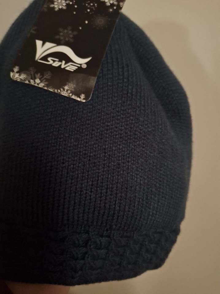 Kadın Mavi Gri Örgü  Bere - Görsel 4