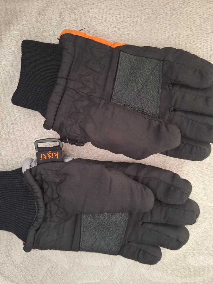 kitti siyah Turuncu kışlık Erkek çocuk  Eldiven - Görsel 2