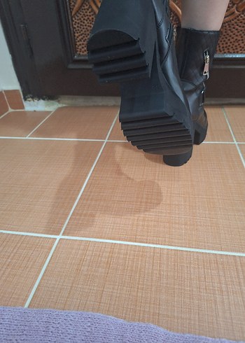 38 Beden Tokalı siyah suni Deri Kadın Bot