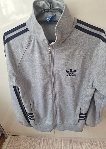 Adidas Gri Erkek Çocuk Fermuarlı Ceket