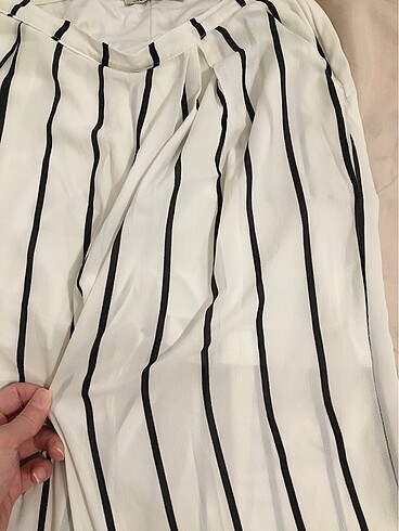 Çizgili palazzo pantolon - Görsel 4