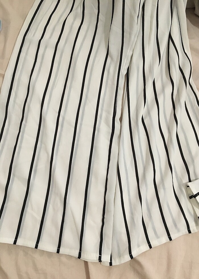 Çizgili palazzo pantolon - Görsel 5