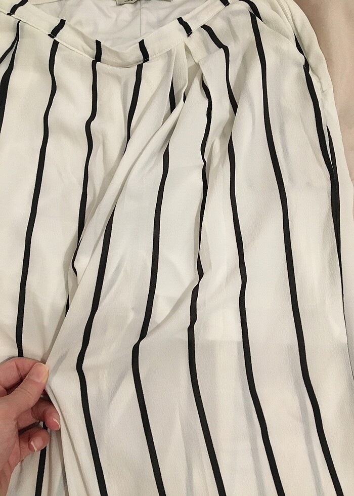 Çizgili palazzo pantolon - Görsel 4